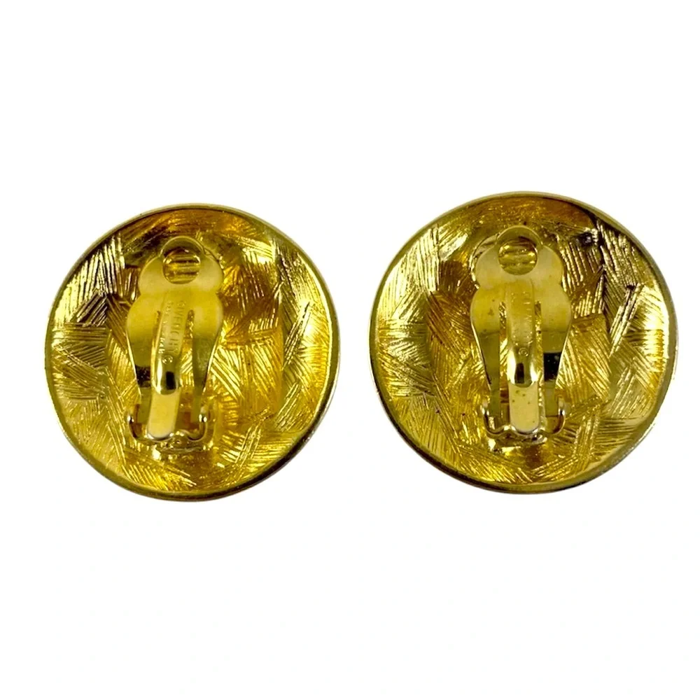 Vintage, GIVENCHY Large Round Logo Earrings - EUC - Picture 4 of 5